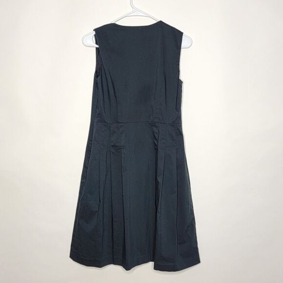 Brooks Brothers Fit and Flare Pleated Black Midi Dress - Picture 7 of 7
